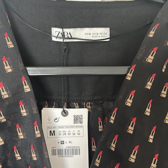 Zara Black Lipstick Print Bodysuit - Picture 4 of 5
